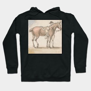 A Man and a Saddled Horse by Paul Sandby Hoodie